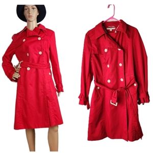 Tommy Hilfiger Red Trench Coat Size Medium